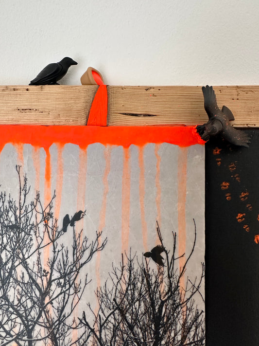 MixedMedia Kunstwerk "COLORED CROWS"