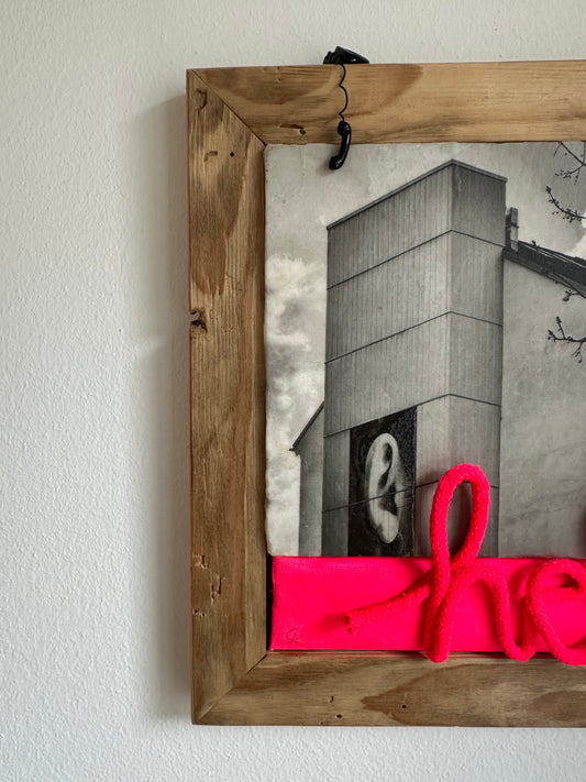 MixedMedia Kunstwerk "HELLO PINK"