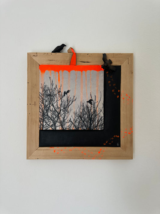 MixedMedia Kunstwerk "COLORED CROWS"