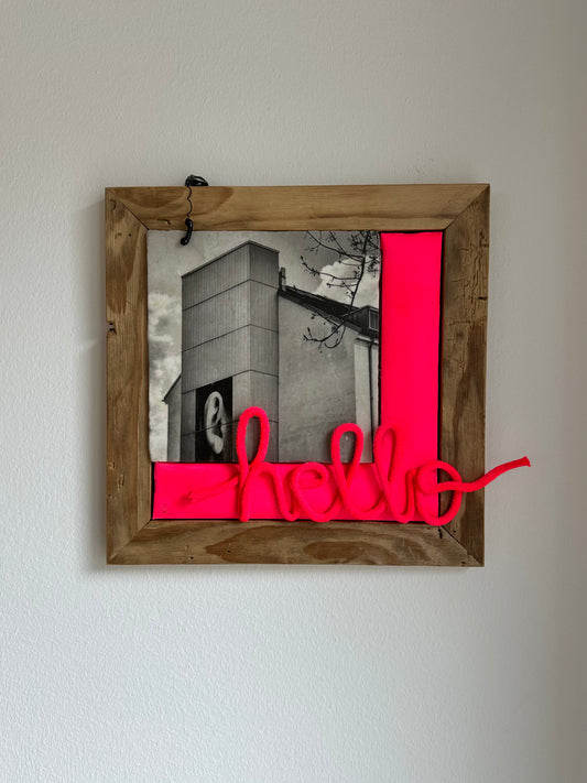 MixedMedia Kunstwerk "HELLO PINK"